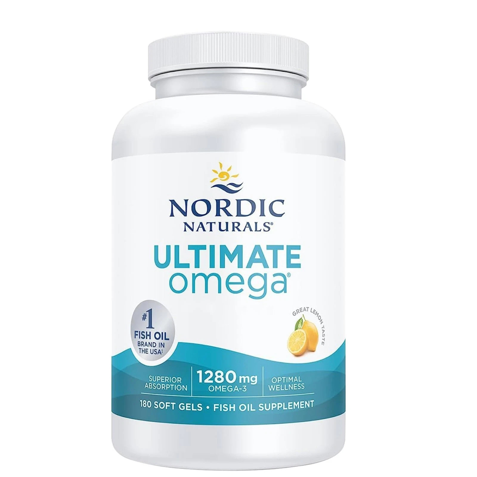 Nordic Naturals Ultimate Omega Fish Oil – 1280 mg Omega-3 – 180 Soft Gels