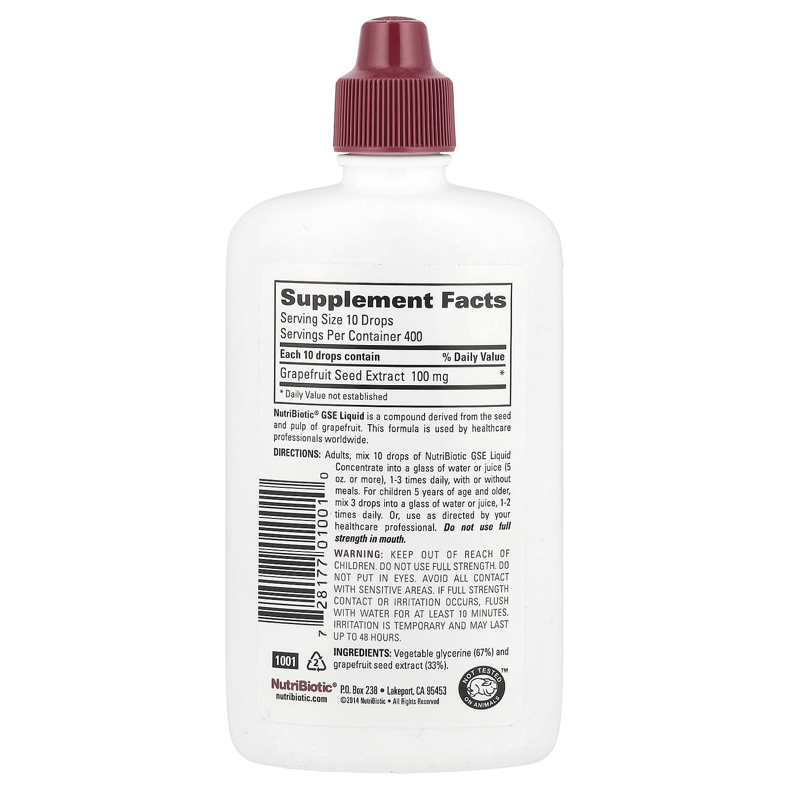 Vegan GSE Grapefruit Seed Extract, Liquid Concentrate, 4 fl oz (118 ml)