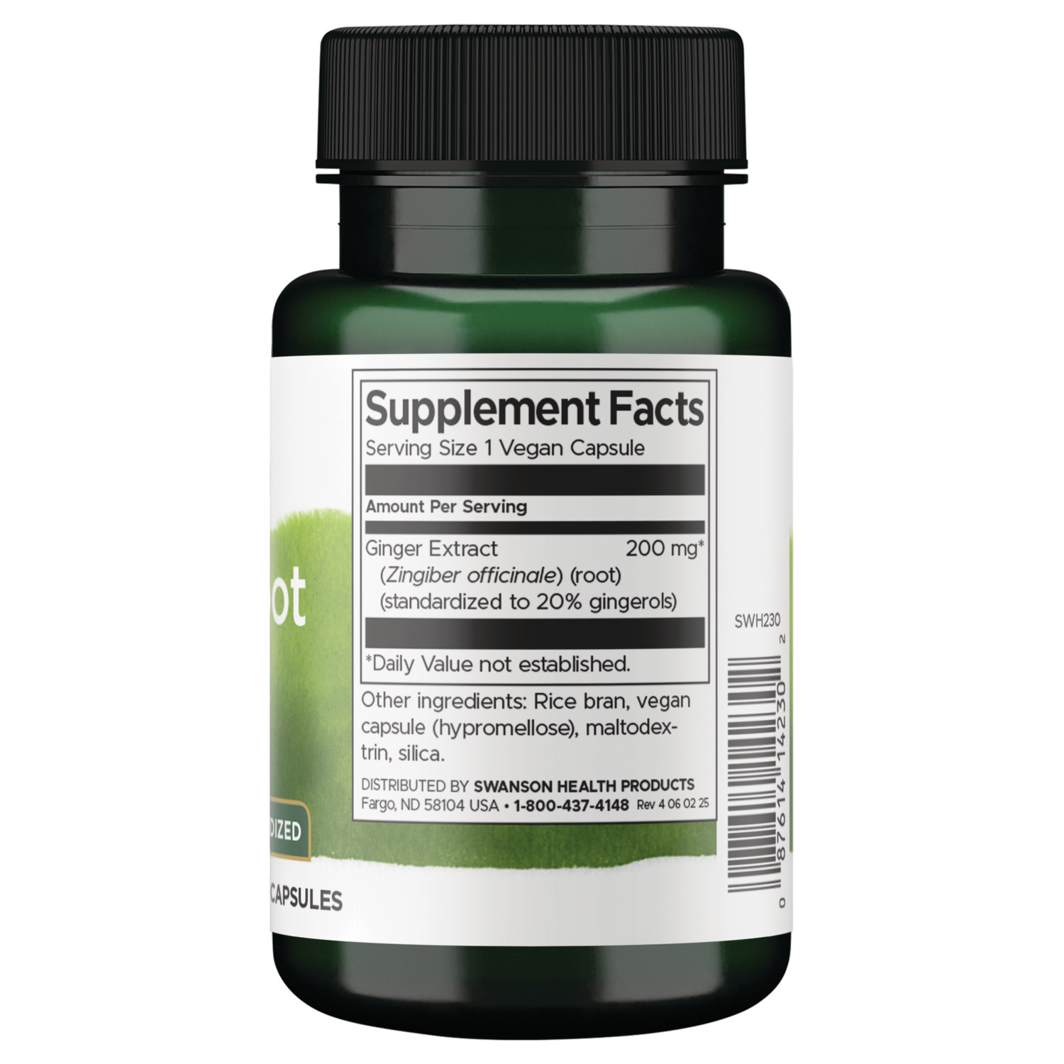 Swanson Maximum Strength Ginger Root Extract 200 mg 60 Veggie Capsules