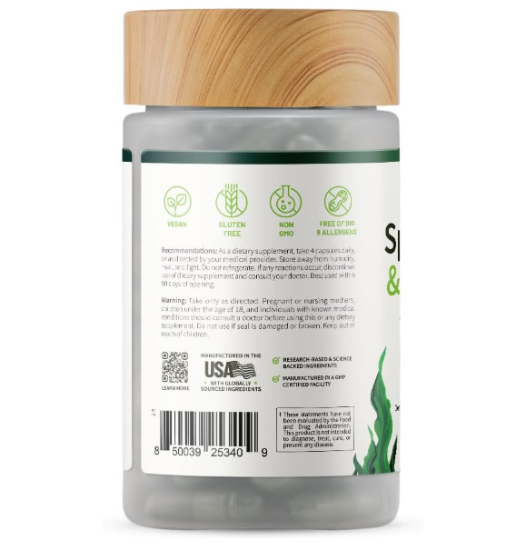 Spirulina Chlorella Green Superfood Supplement Plant Based Vegan Energy Support