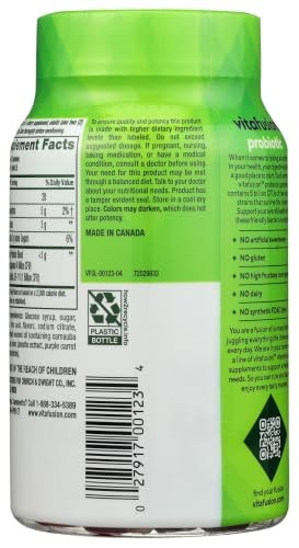 vitafusion Probiotic Gummy Supplements, Raspberry, Peach and Mango Flavors,