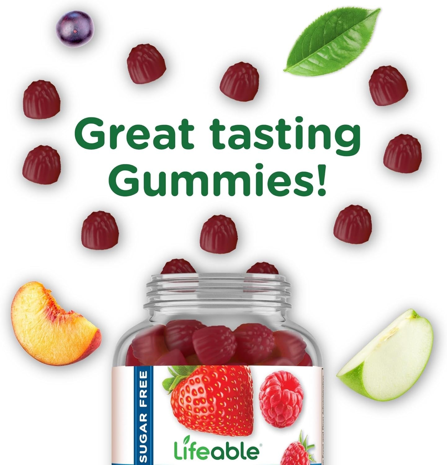 Lifeable Sugar Free Multivitamin with Iron- Great Tasting Gummy – 90 Count