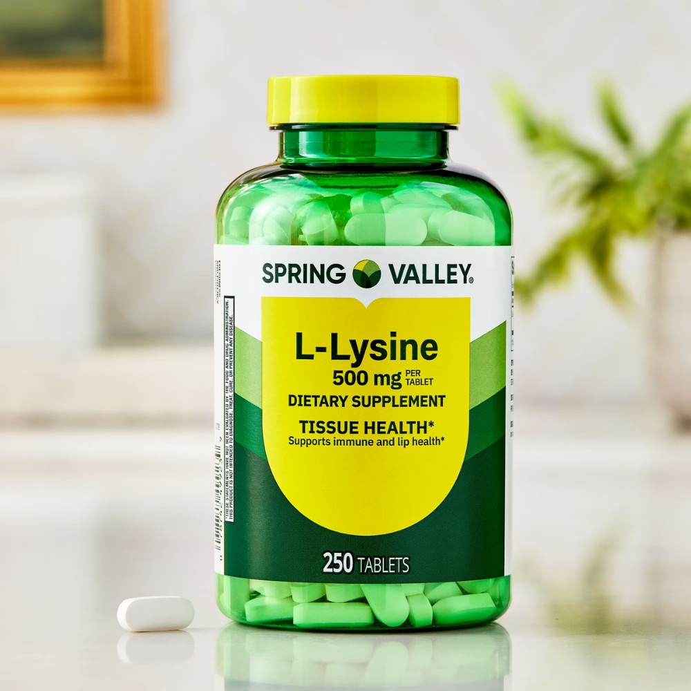 Spring Valley L-Lysine 500MG Dietary Supplement – 250 Count, Gluten Free, 1 Pack
