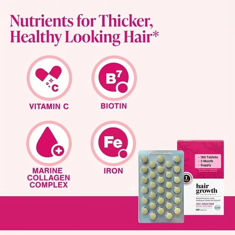 1-3pack Viviscal Hair Growth Dietary Supplement with Collagen Complex 180 Tablet
