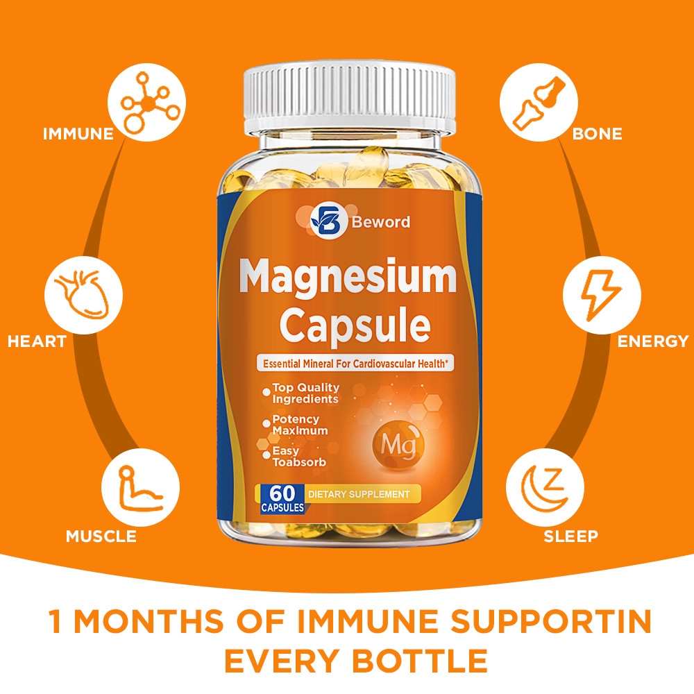 500mg Magnesium Glycinate With Zinc,D3-Improved Sleep,Stress Relief Support Bone