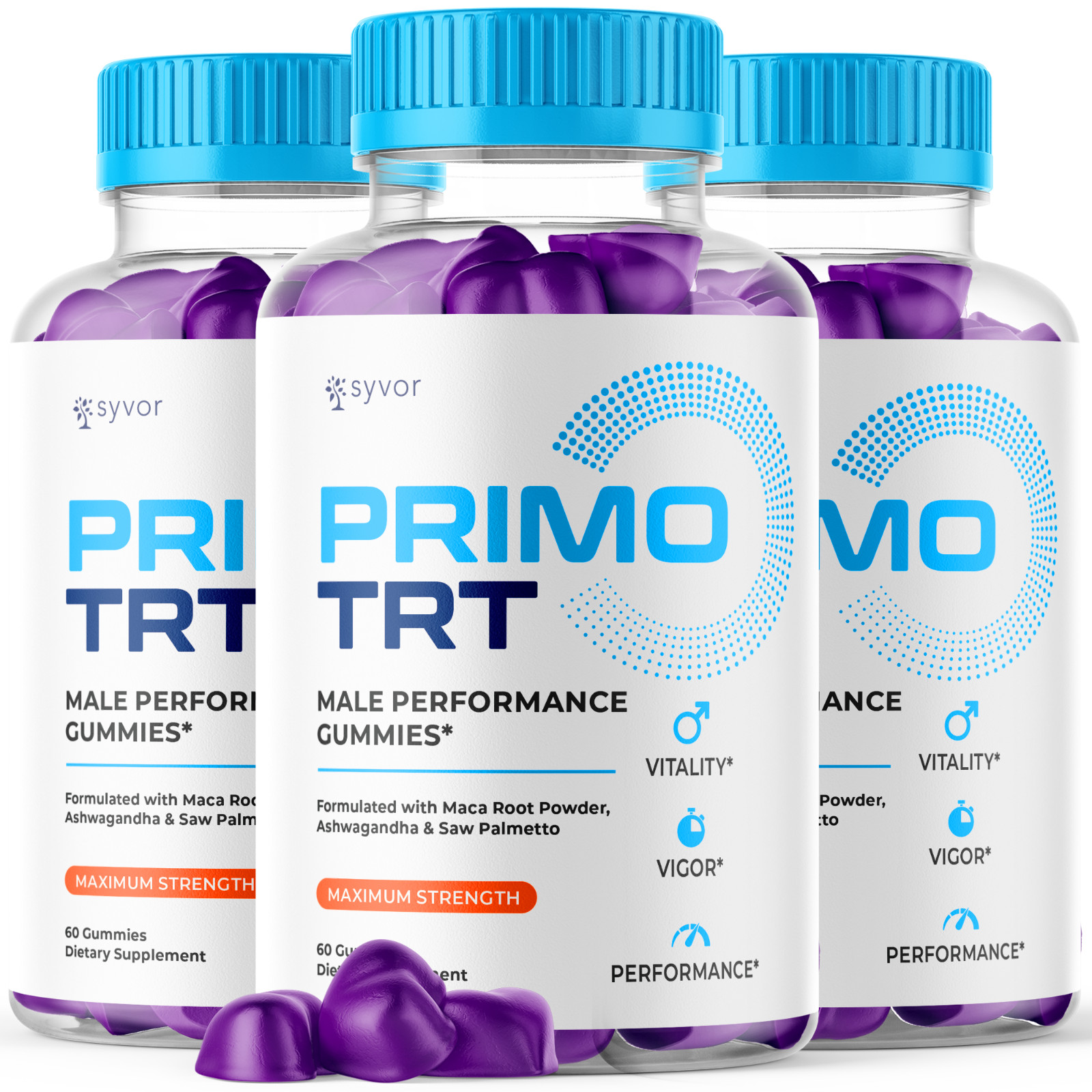 Primo TRT Men’s Gummies Advanced Pro Formula Chewable Supplement 180 Gummies