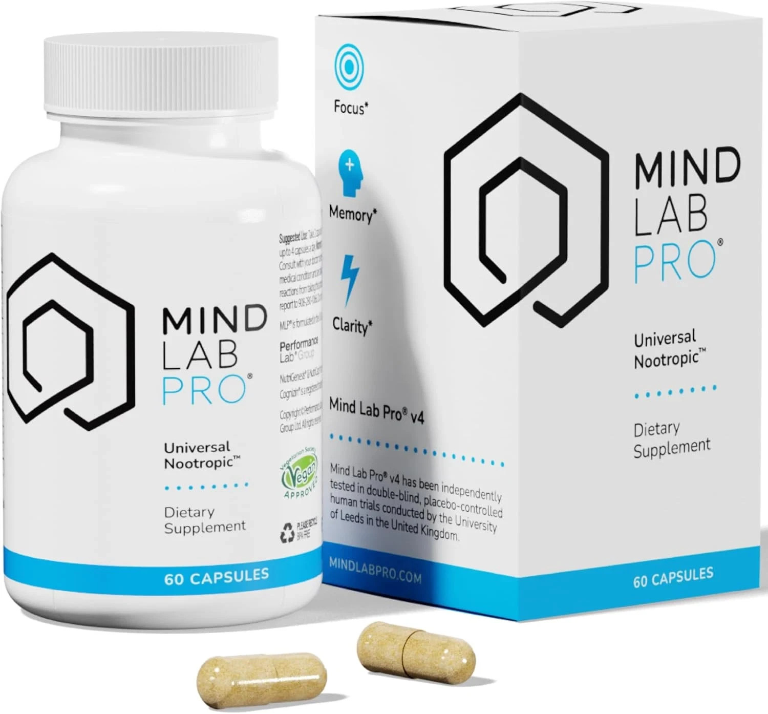Universal Nootropic Brain Support Capsules 60ct – 2 Pack – Focus & Memory Aid