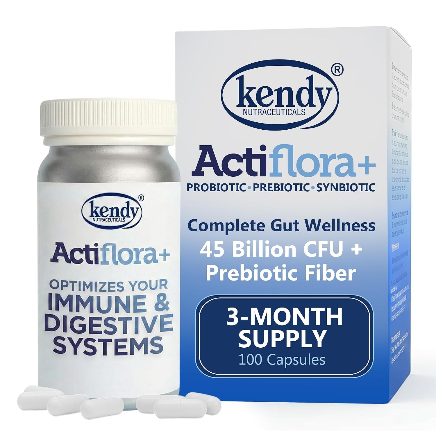 45 Billion CFU Probiotics 100ct 1pk with Prebiotics by Kendy Actiflora