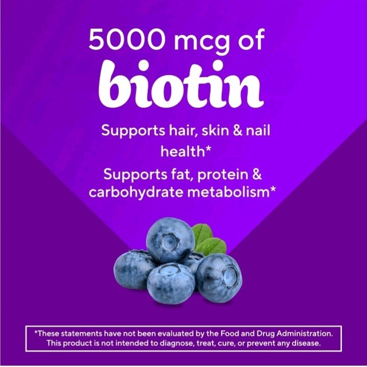 Vitafusion Biotin – Supports Hair, Skin & Nail Health – 100 Gummies – 07/2026