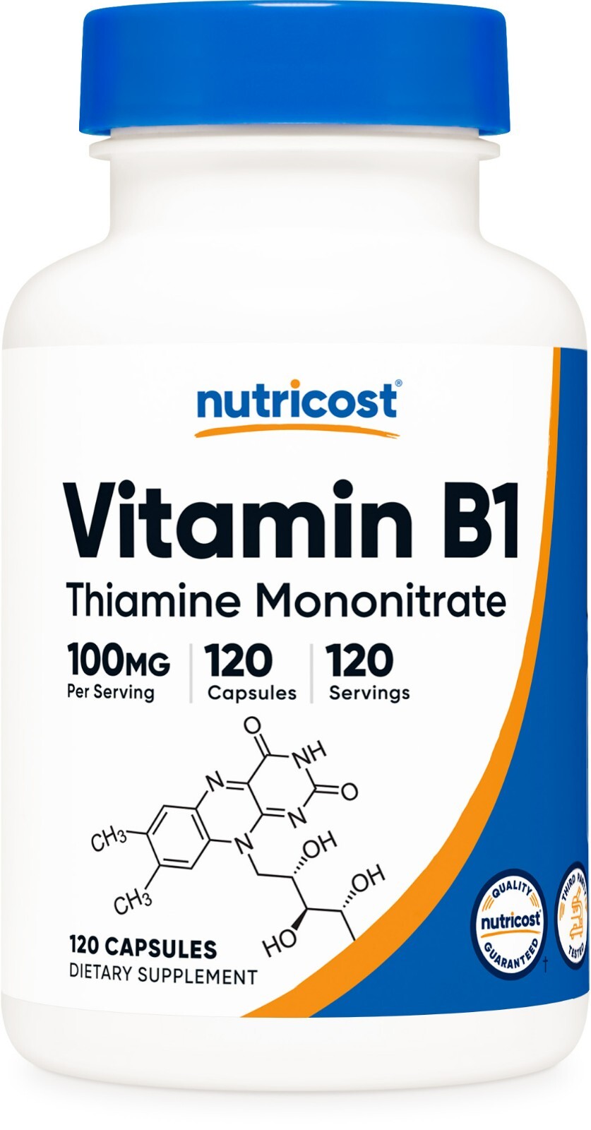 Nutricost Vitamin B1 (Thiamin) 100mg, 120 Capsules – Gluten Free & Non-GMO
