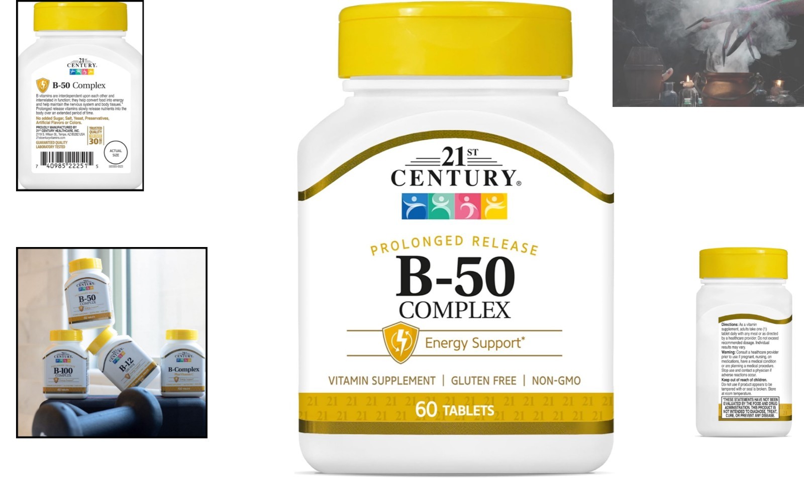 Energy Management with B 50 Complex Tablets – Prolonged Release, 60 Count Bottle