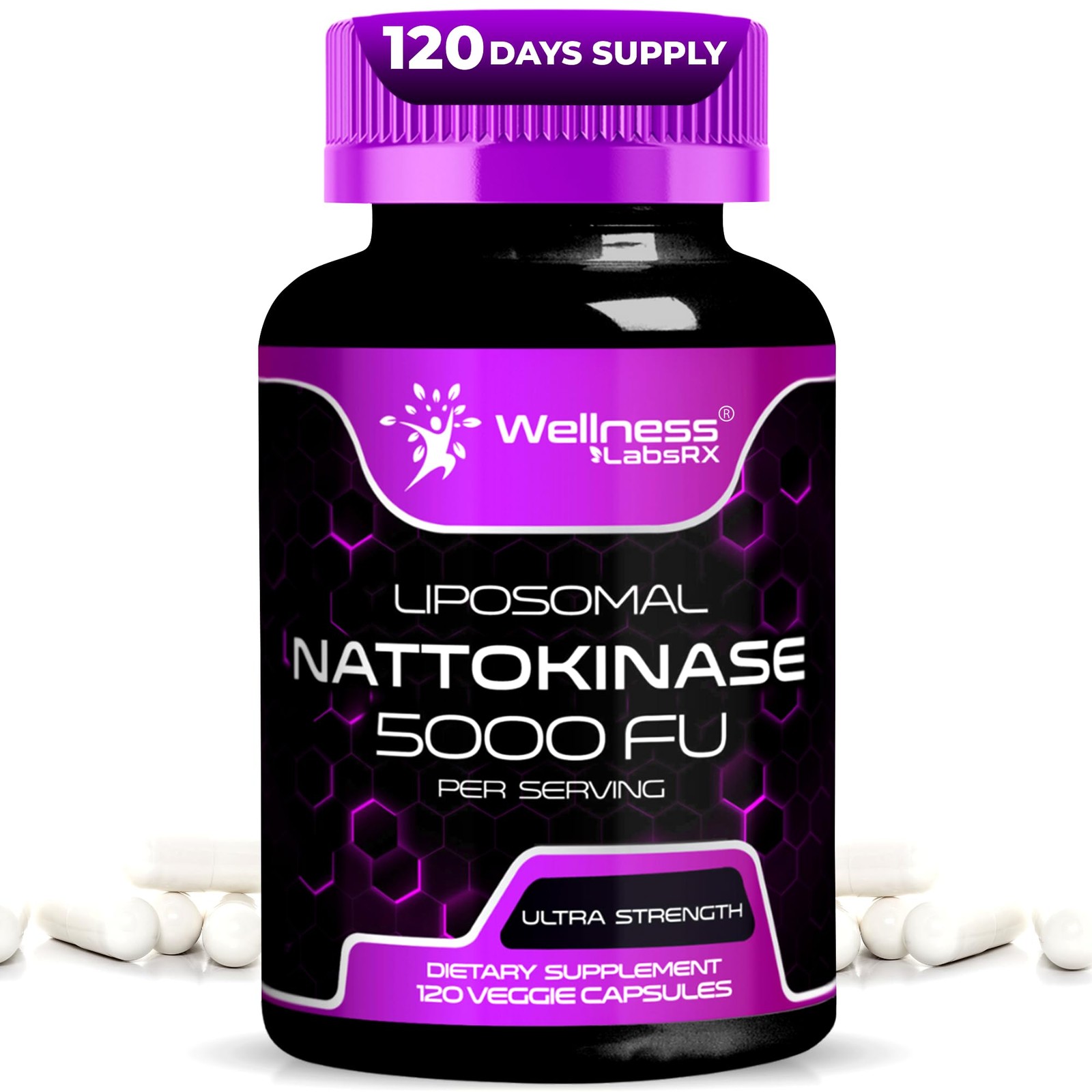 Nattokinase Supplement Capsules 5000 FU, ThirdParty Tested Nattokinase – Enzy…