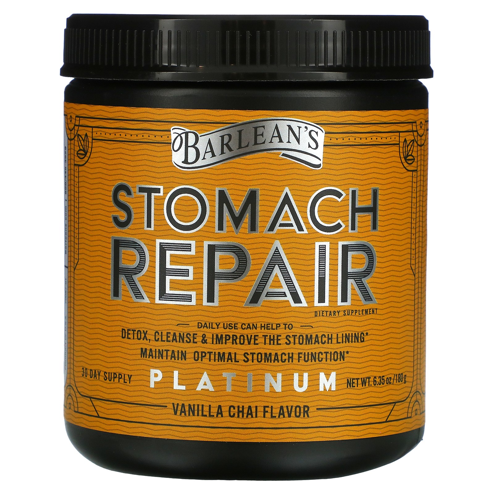 Barlean s Stomach Repair Vanilla Chai 6 35 oz 180 g Gluten-Free , Sugar-Free