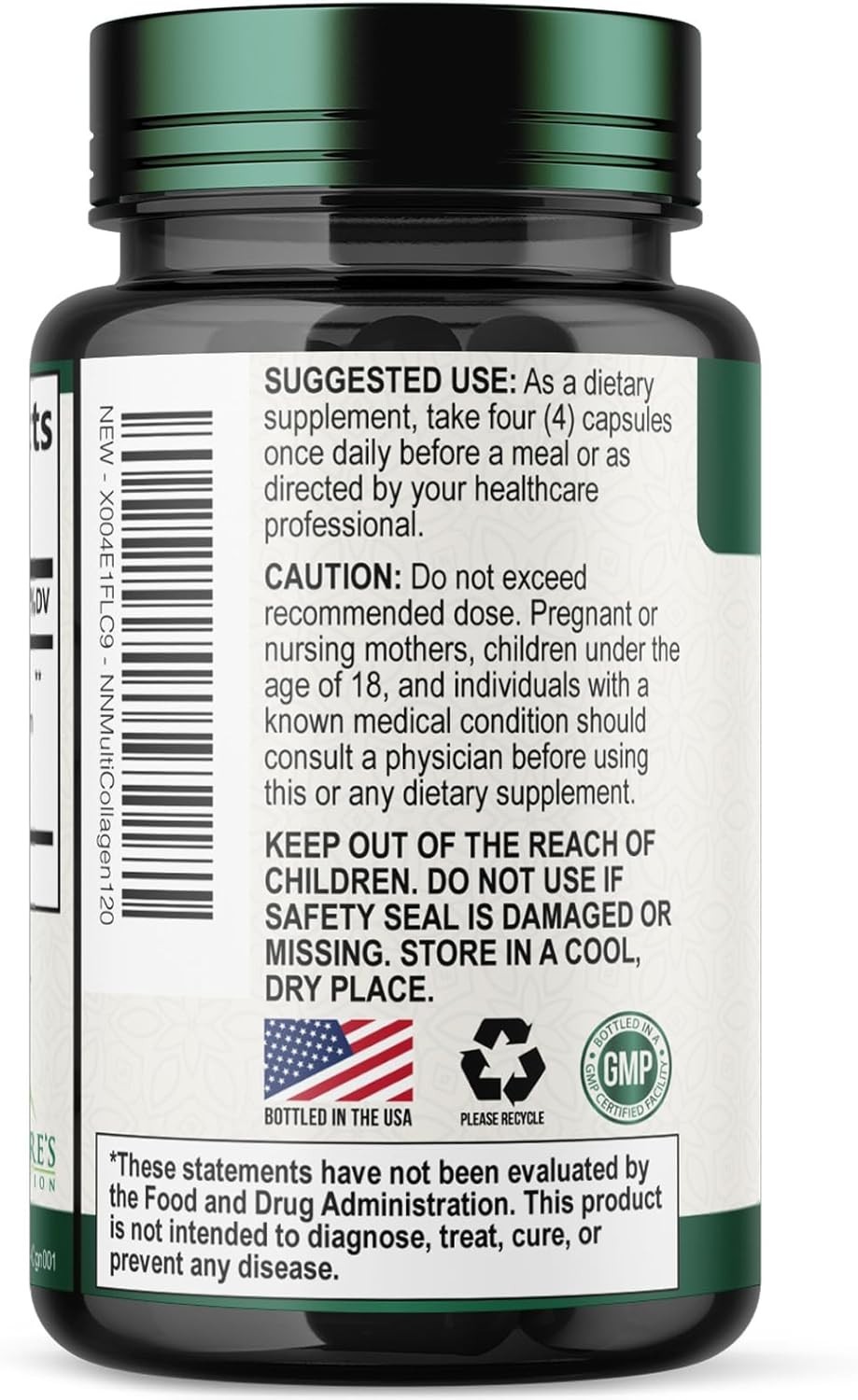 Multi Collagen Pills – Hydrolyzed Peptides 120 Count (Pack of 1)