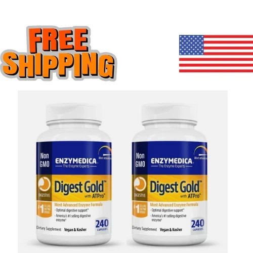 2 Pack Enzymedica Digest Gold Advanced Support 240 Capsules! Exp 07/2027