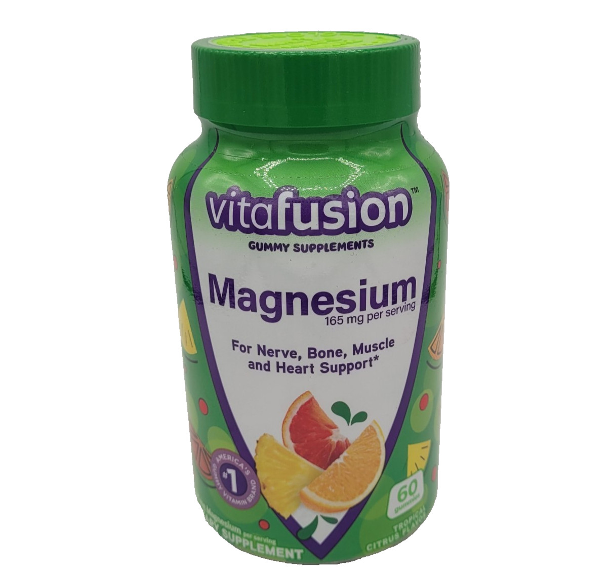 Vitafusion Magnesium Gummies Tropical Citrus 60ct EXP:06/2026