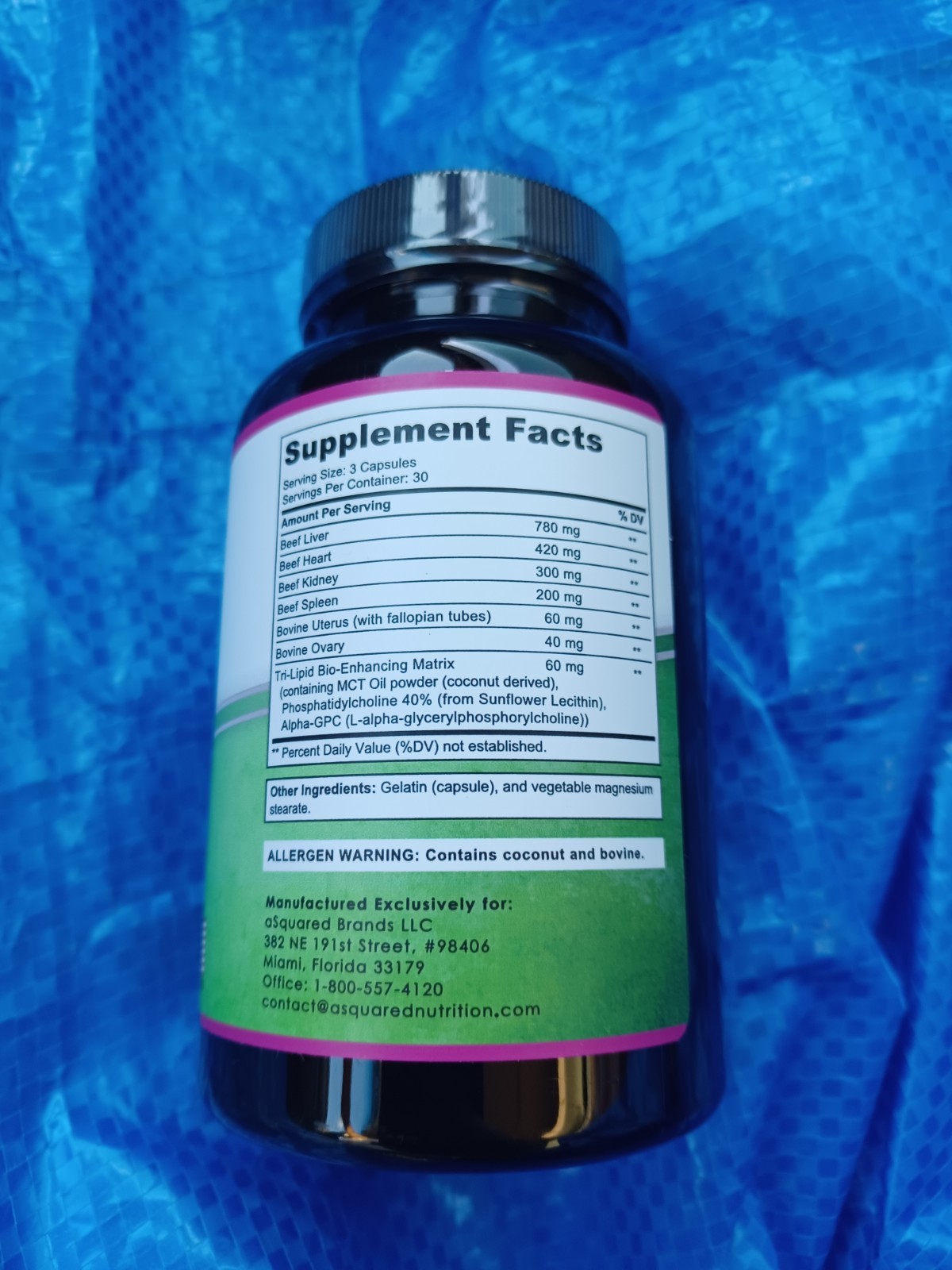 eSquared Beef Organs + UTERUS + OVARY For Women 1800 Mg – 90 Capsules 12/2028