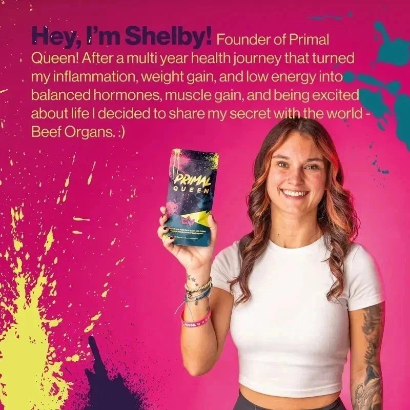 3PCS Primal Queen Grass Fed OrganSupplement Hormone Support Capsules60Count