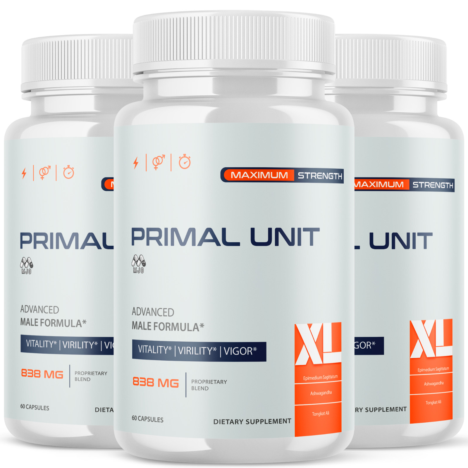 (3 Pack) Primal Unit XL Advanced Male Health Support PrimalUnitXL 180 Capsules