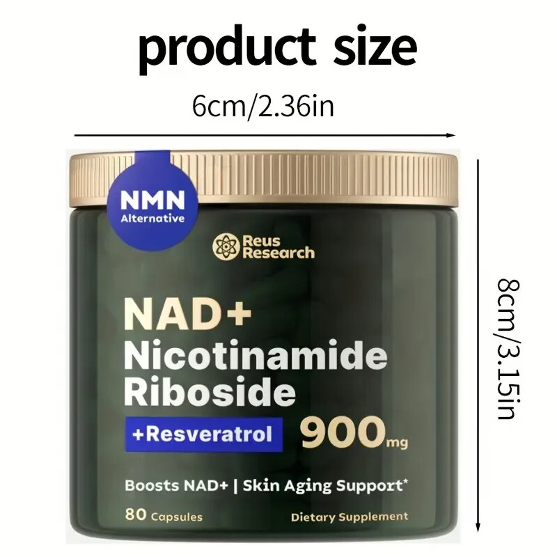 NAD+ Supplement for Skin Aging Support, Energy, and Focus – 80 Count-New In Box