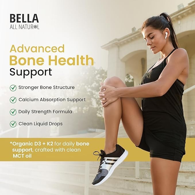 Bella All Natural D3 K2 Drops 3 Pack Organic Omega 3 MCT Oil Immune Bone Support