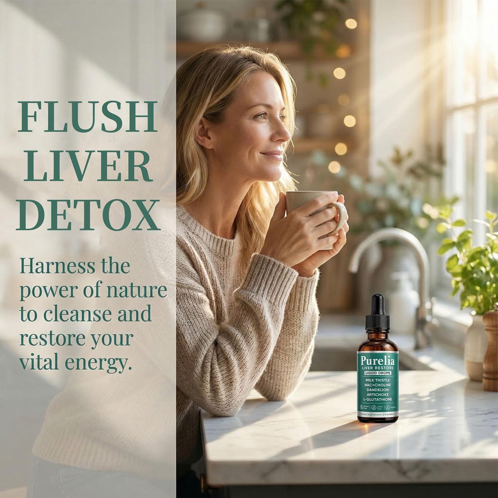 Purelia Liver Restore Drops – Complete Liver Detox Support Supplement 60ml