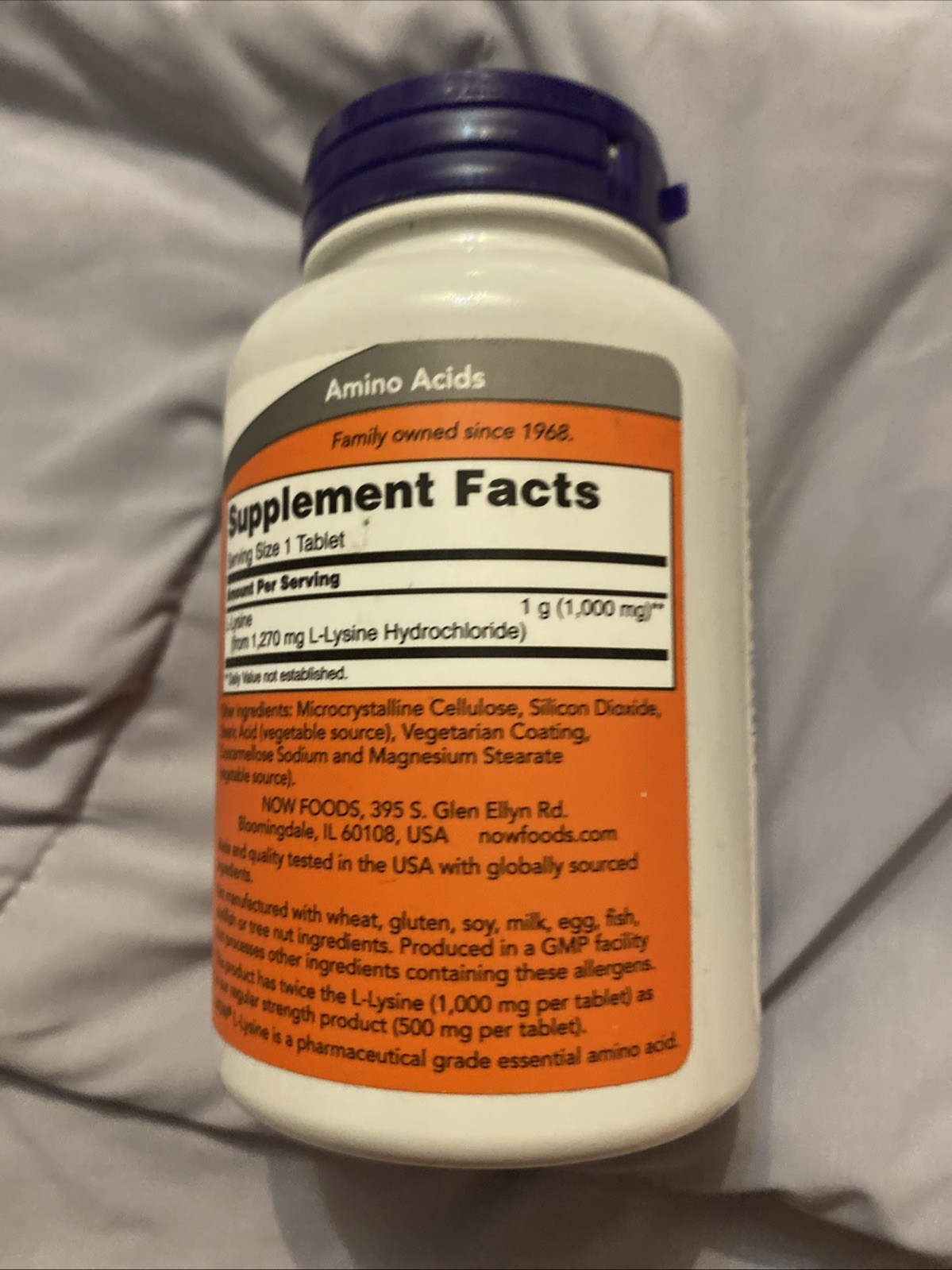 NOW Foods L-Lysine Double Strength 1000mg Tablets – 100 Count