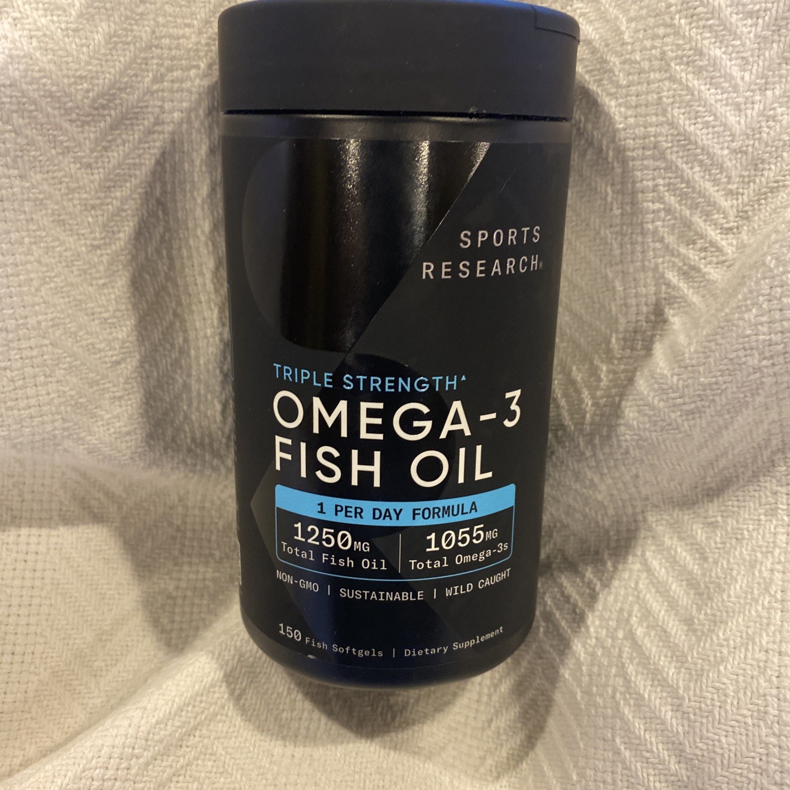 Sports Research Omega-3 Fish Oil Triple Strength 150 Softgels 1250mg Exp 08/2028