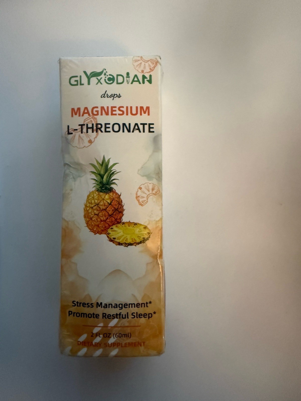 GLYXODIAN Magnesium L-Threonate Drops 1500mg Pineapple 2 fl oz (60 ml)