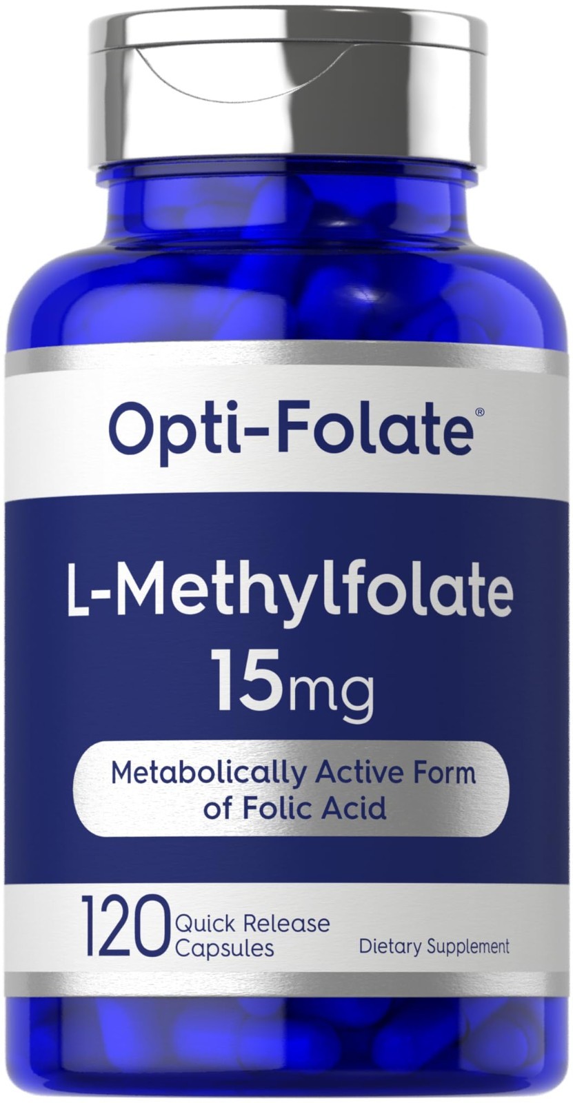 15mg Methylfolate Capsules | 120 Count | Non-GMO, Gluten Free | Max Potency Supp