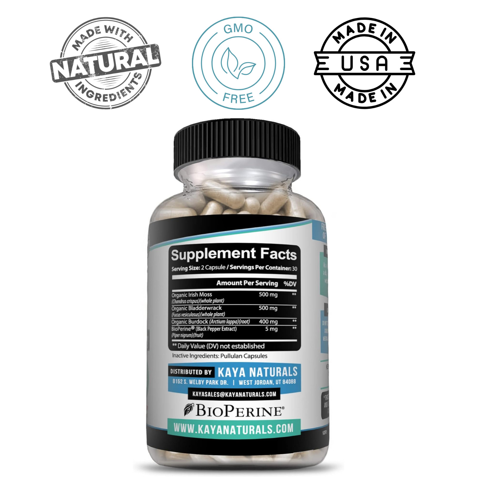 Organic Irish Sea Moss, Burdock Root, Bladderwrack Powder, Immune & Thyroid Care