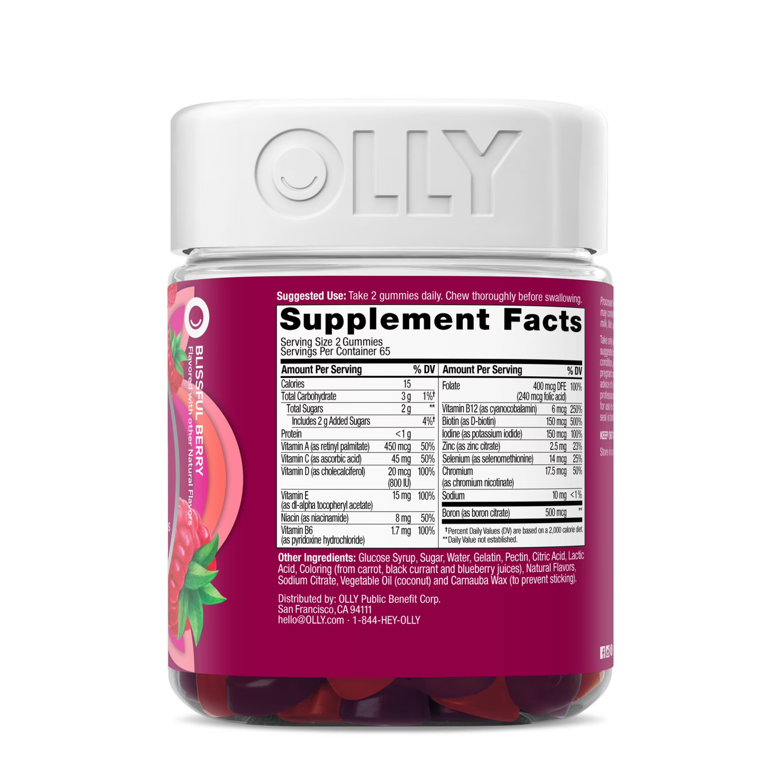 Women’s Multivitamin Gummies with B Vitamins, C, D, Zinc – Blissful Berry