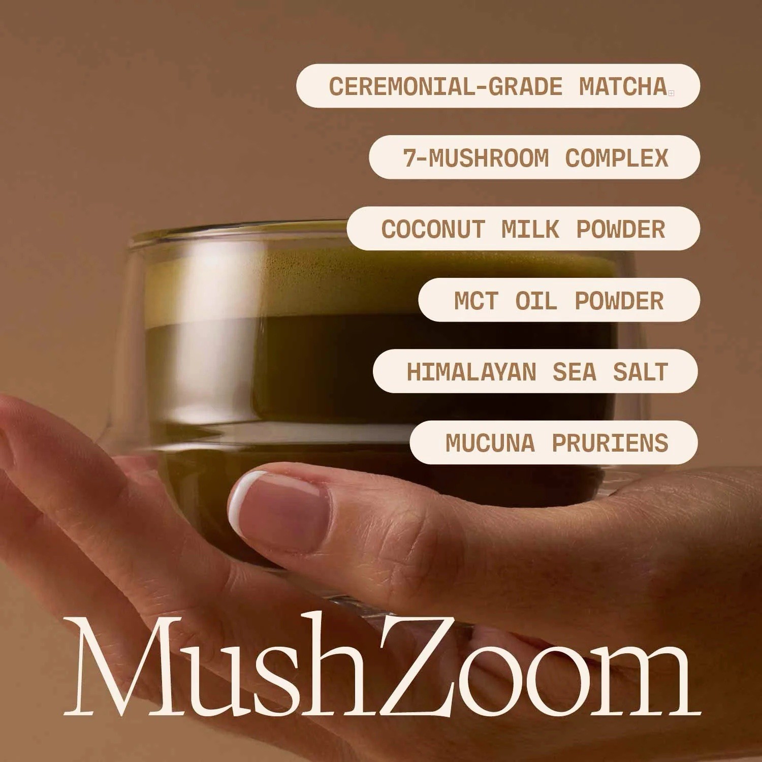 Mush Zoom Energizing Coconut Matcha Focus & Vitality Blend -30 Servings, Organic