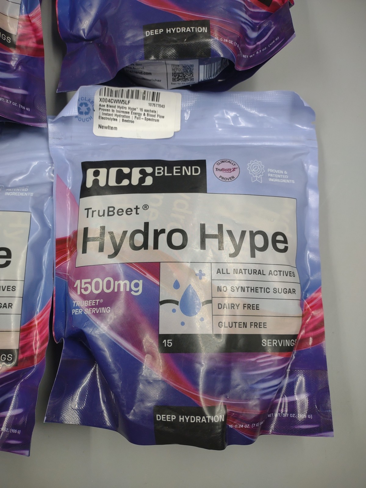 Lot Of 4 TruBeet Hydro Hype Sachets ~ 15 Per Bag ~ Expire 05/26