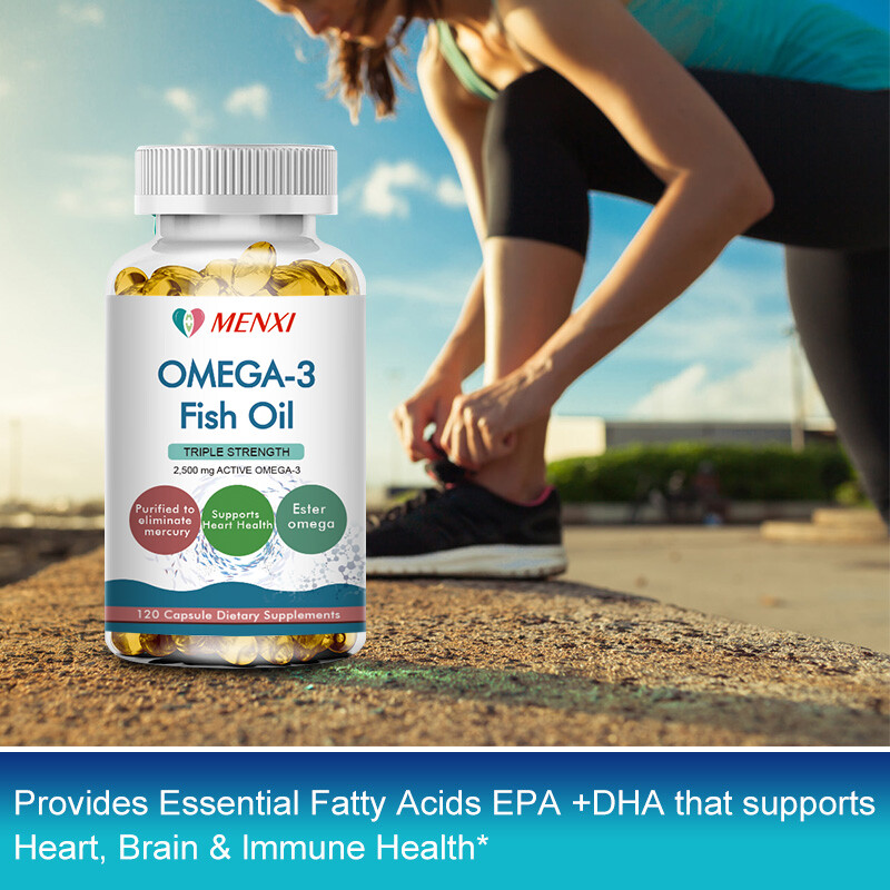 120pcs Omega 3 6 9 Capsules Fish Oil 2500mg High Strength EPA DHA Flaxseed Pills
