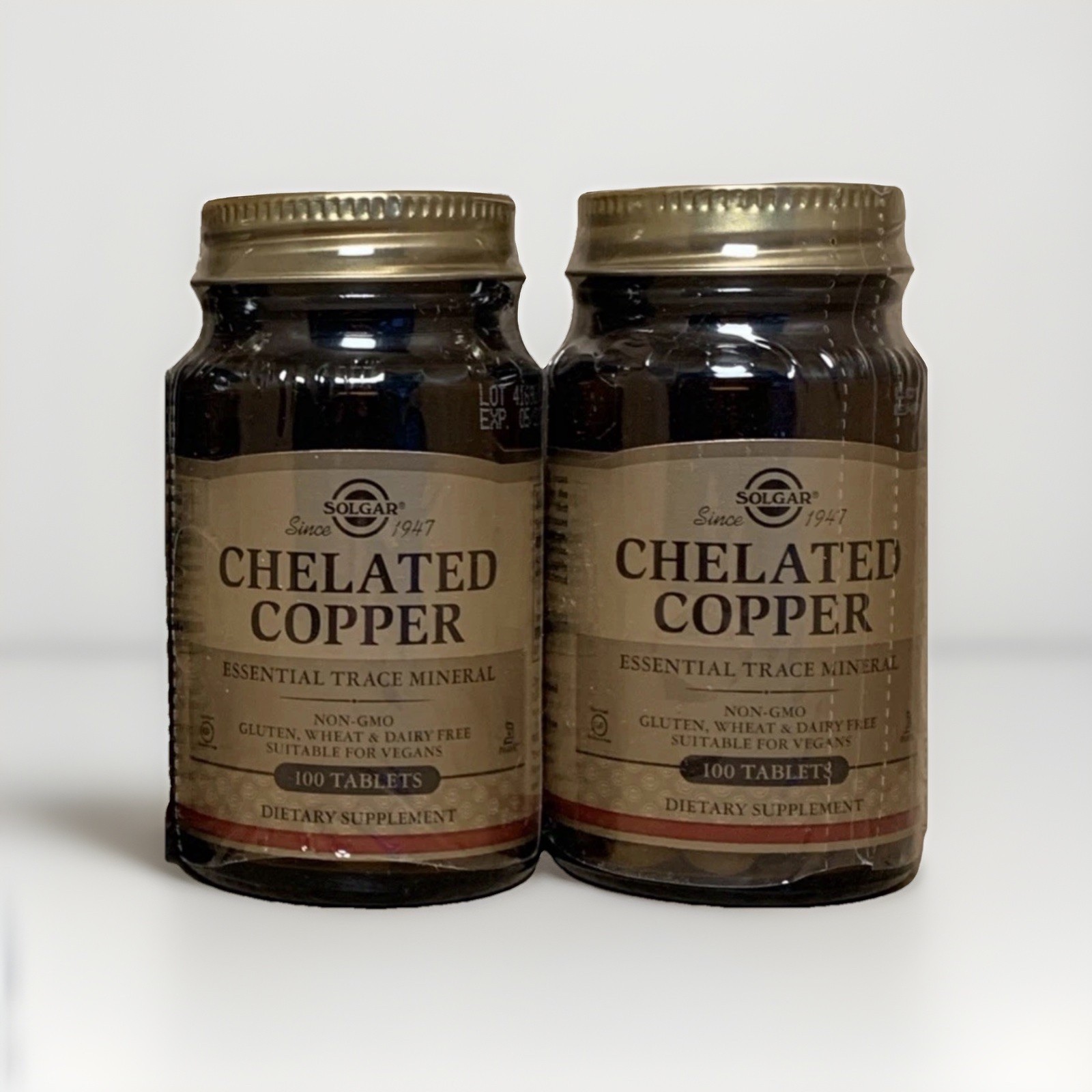 Solgar Chelated Copper 100 Tablets Each Exp 3/2028 Lot Of 2