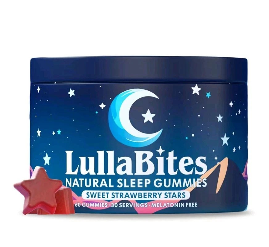 1/2/3PCS NEW LullaBites Natural Sleep Gummies Strawberry Stars Flavor 60 Gummies