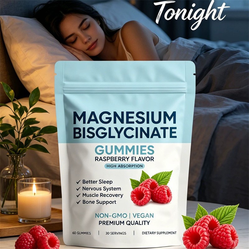 3X Magnesium Bisglycinate 60 Gummies, with 400mg Magnesium Bisglycinate Chelate