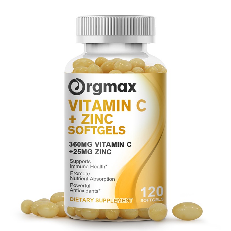 Vitamin C & Zinc Capsules Complex Supplement Vegetarian 1000mg 120 Capsules