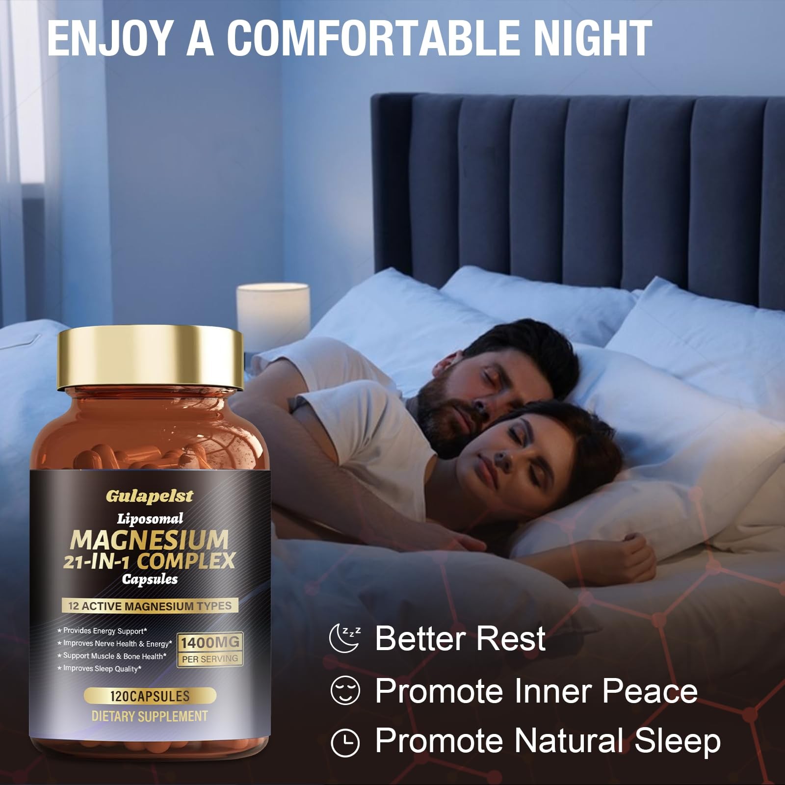21 in 1 Liposomal 1400mg Magnesium Complex (Citrate, 120 Count (Pack of 1)