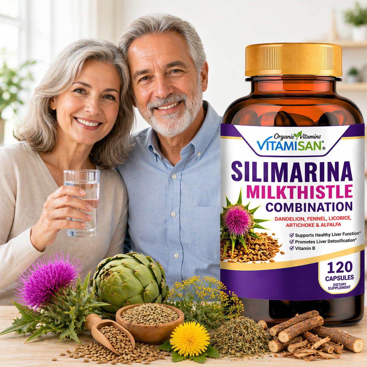 Liver Cleanser, Detox support Silymarin Milk Thistle 120 cleanse support 1448mg