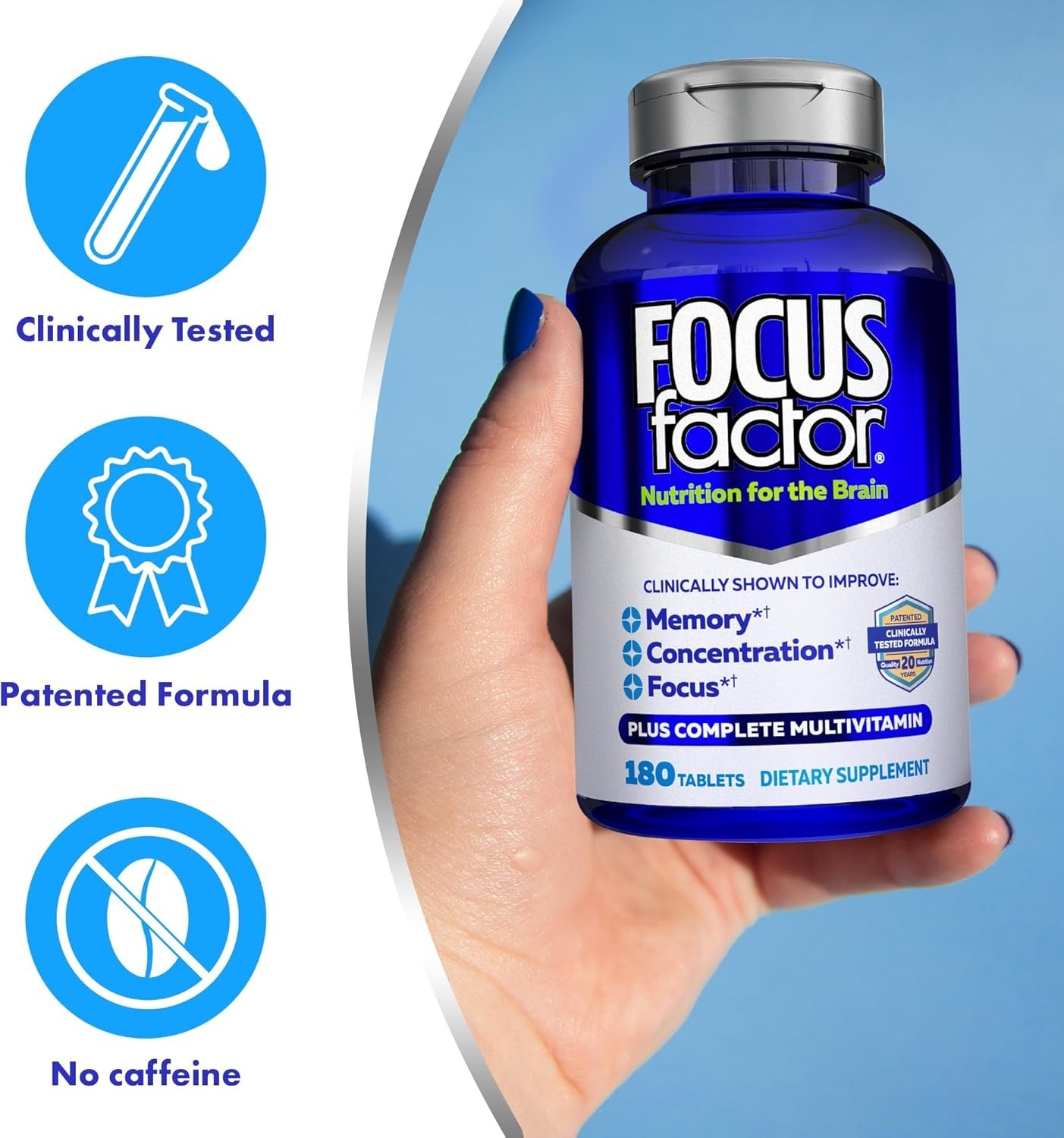 Focus Factor Dietary Supplement Nutrition For The Brain – 180 Tablets