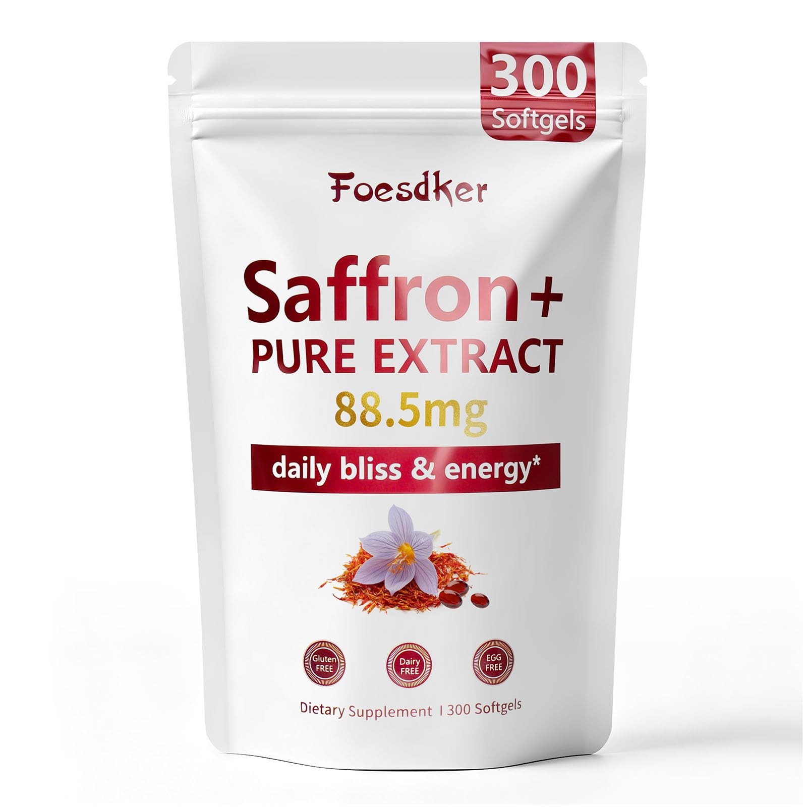 Saffron Extract Softgel Supplements 88.5mg,300 Softgels,5 Month…