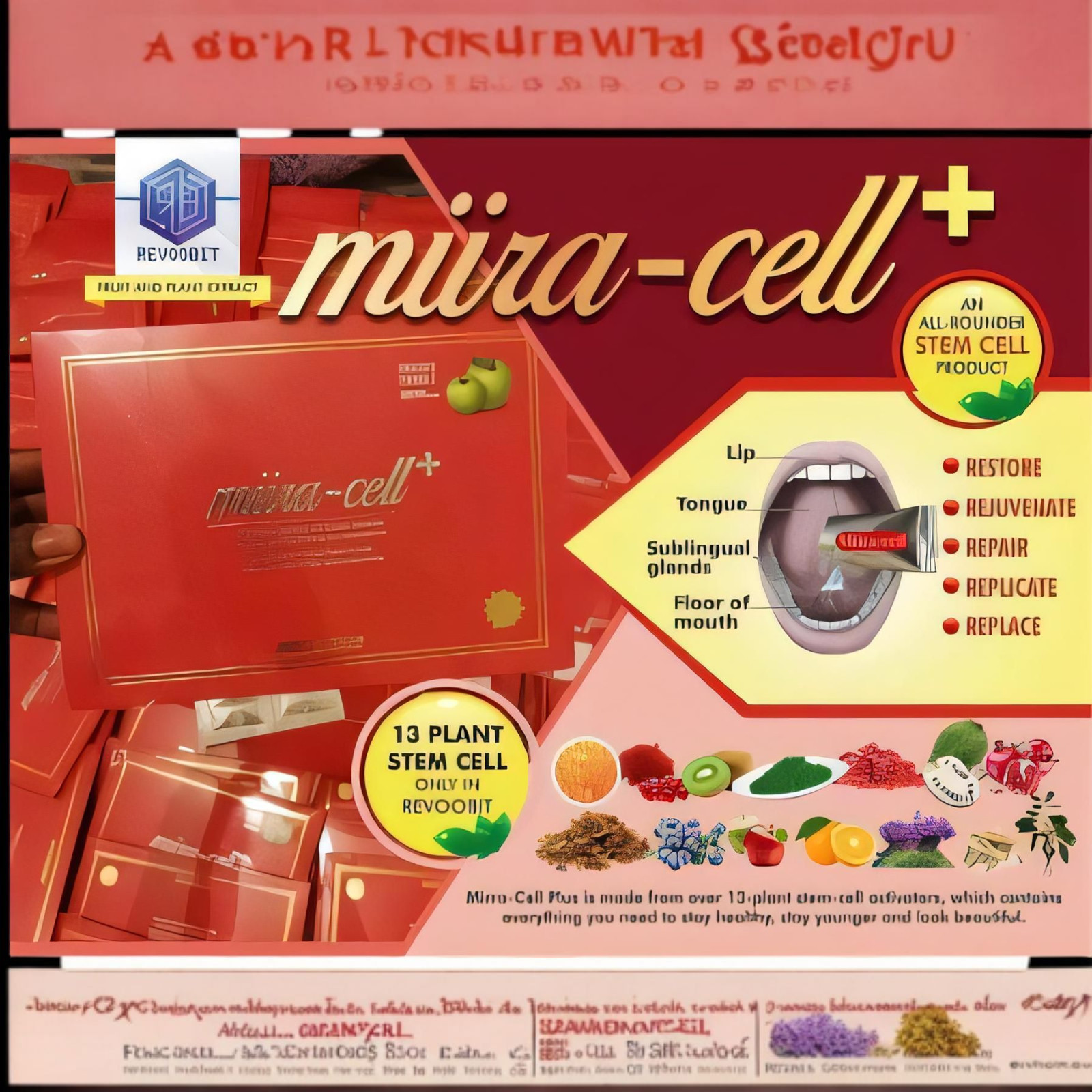 2 Box Miira-cell+ plus by Revoobit International 48 Sachet Stem Cell Nutrition