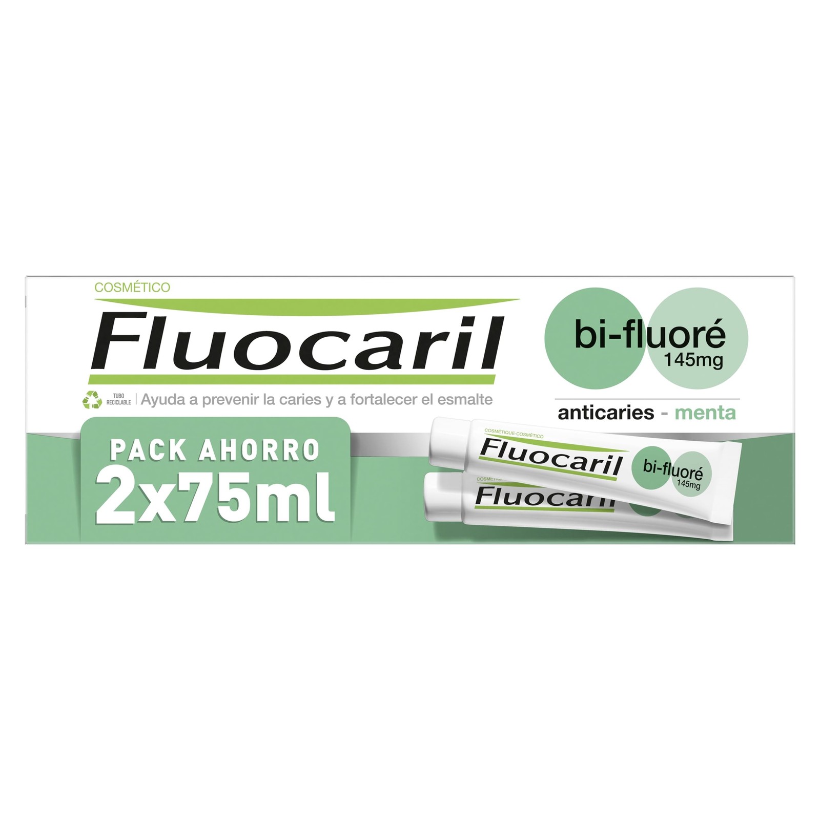 Fluocaril Bi-Fluore Duplo 145mg, Mint 2 x 75ml, Neutral, Standard