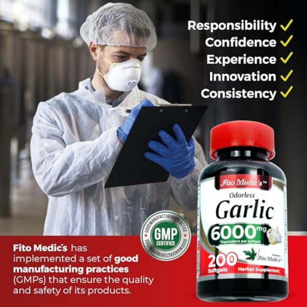 Garlic Pills 6000 mg Equivalent 200 softgels Organic Garlic 200 Capsules Garli