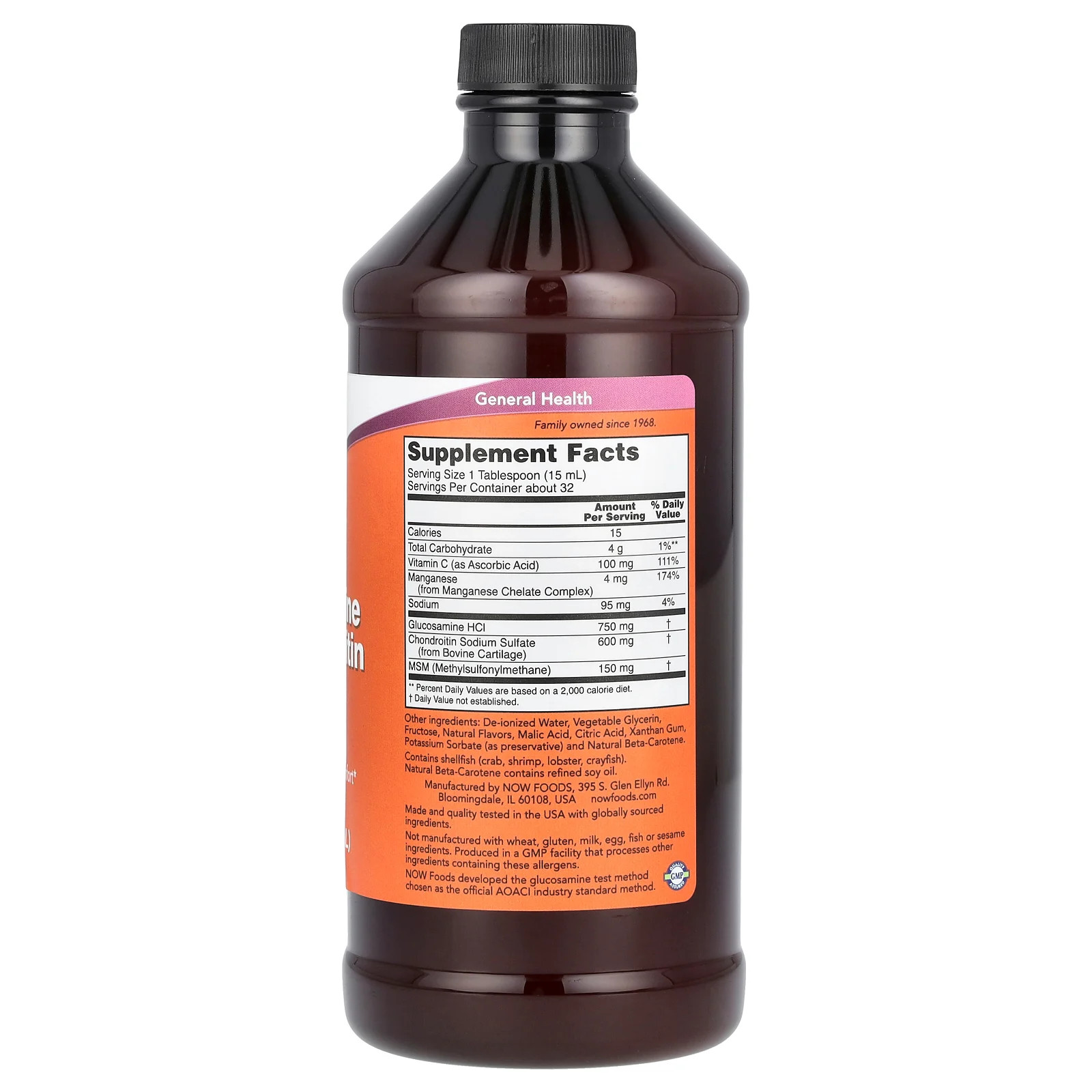Liquid Glucosamine & Chondroitin with MSM, Citrus, 16 fl oz (473 ml)