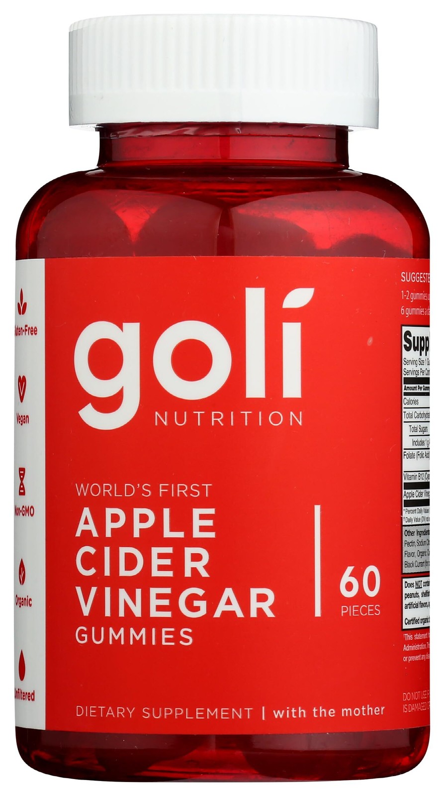 4/27 Goli Apple Cider Vinegar Gummy Vitamins – 60 Count – Vitamin B12, Gelatin-F