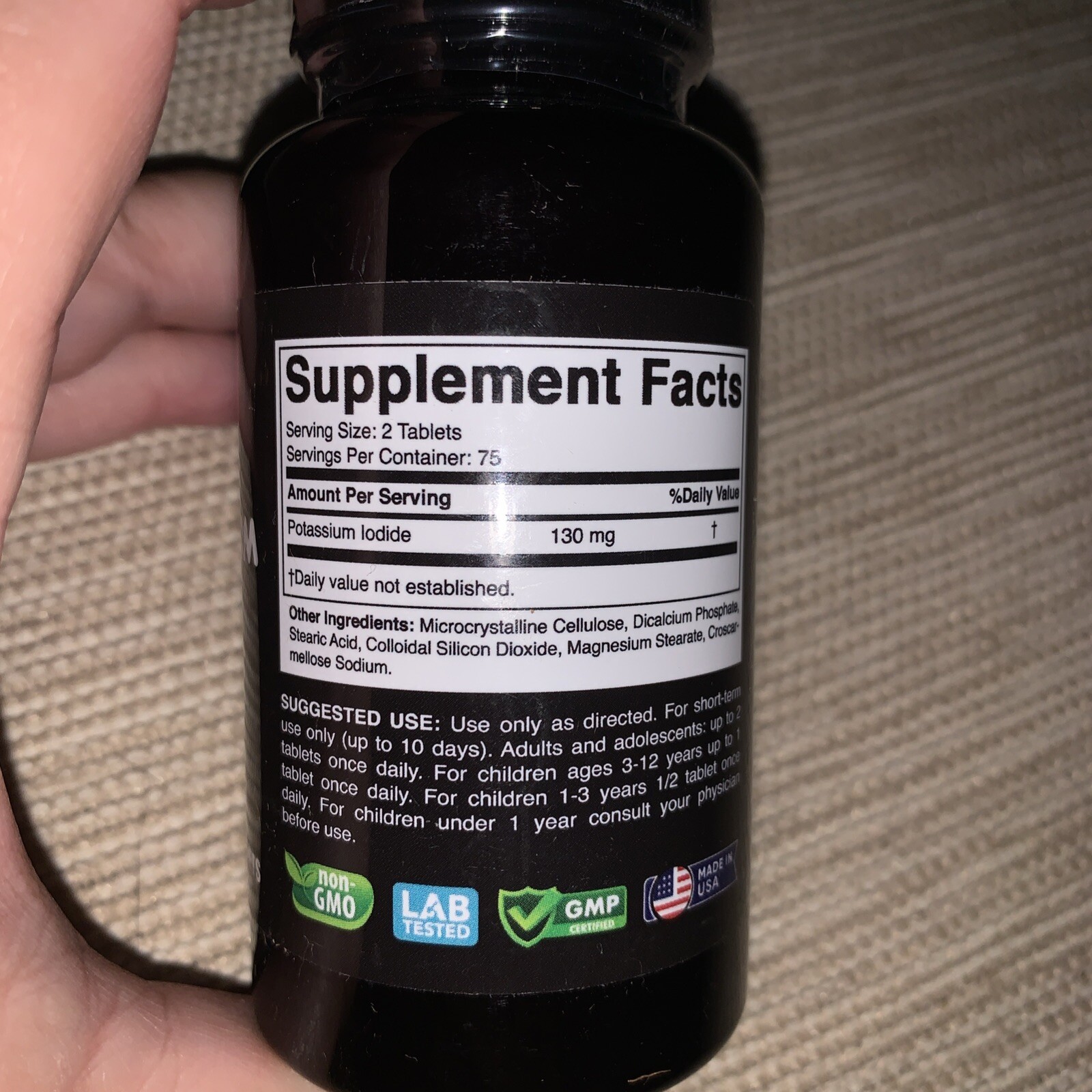 Anti Radiation Potassium + Iodide Tablets, 130mg – 150 Tablets adults & children