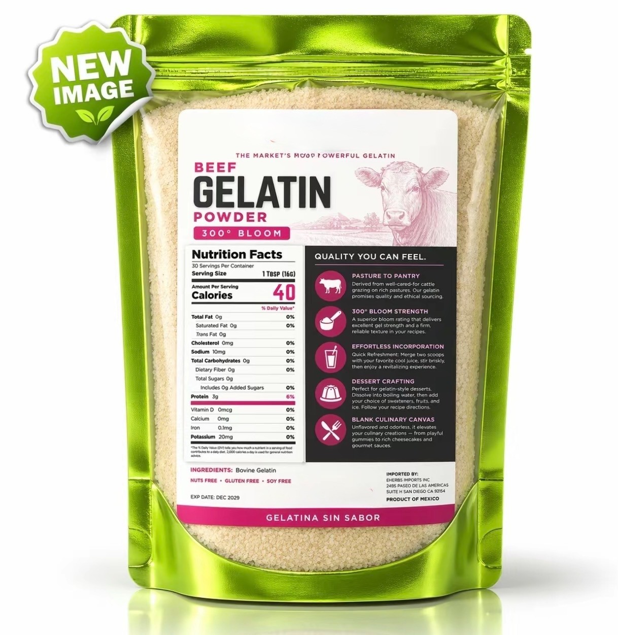 Unflavored 300 degrees bloom Beef Gelatin powder , thickening agent grenetina